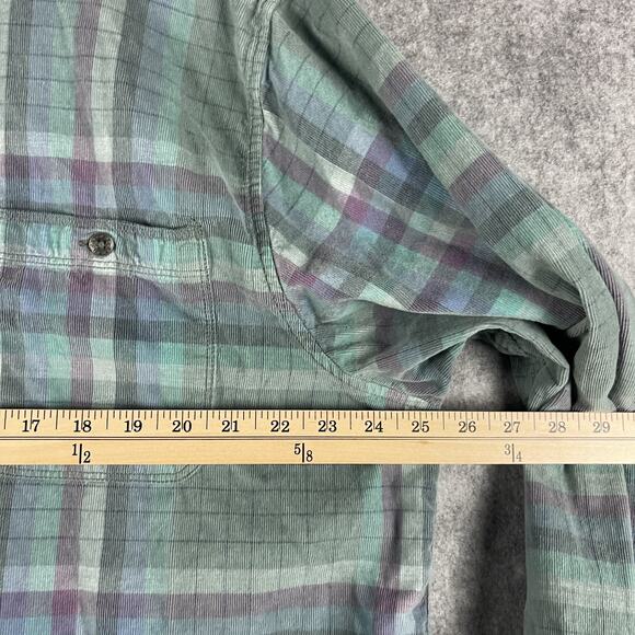 Tommy Bahama Coastline Corduroy Shirt Mens XLT Verde Plaid Button Up Soft - Picture 6 of 16